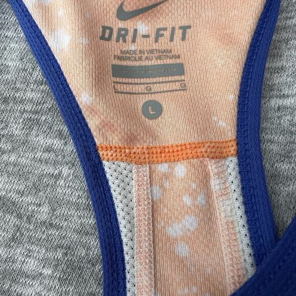 Nike DRI-FIT women’s size L, racerback tank top, orange with blue - Picture 4 of 4